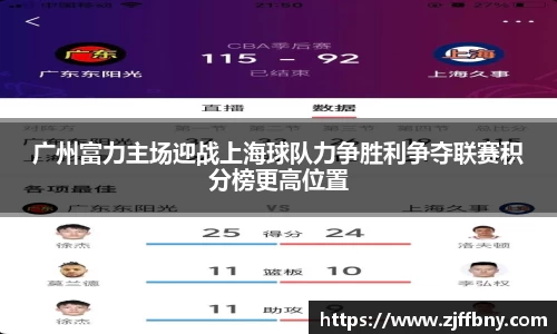 广州富力主场迎战上海球队力争胜利争夺联赛积分榜更高位置